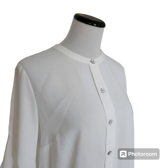 Cabi Flowy Button Front Work Blouse White Small - Picture 7 of 9